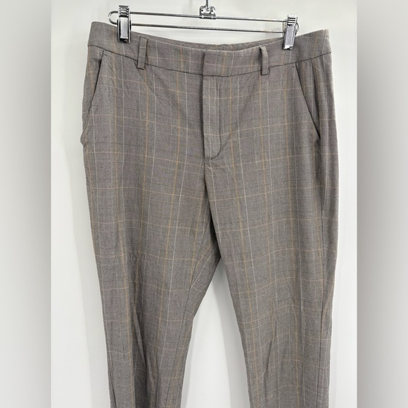 massimo dutti slim chino modal cotton grey check trousers pants size 6 (30) - Picture 4 of 16